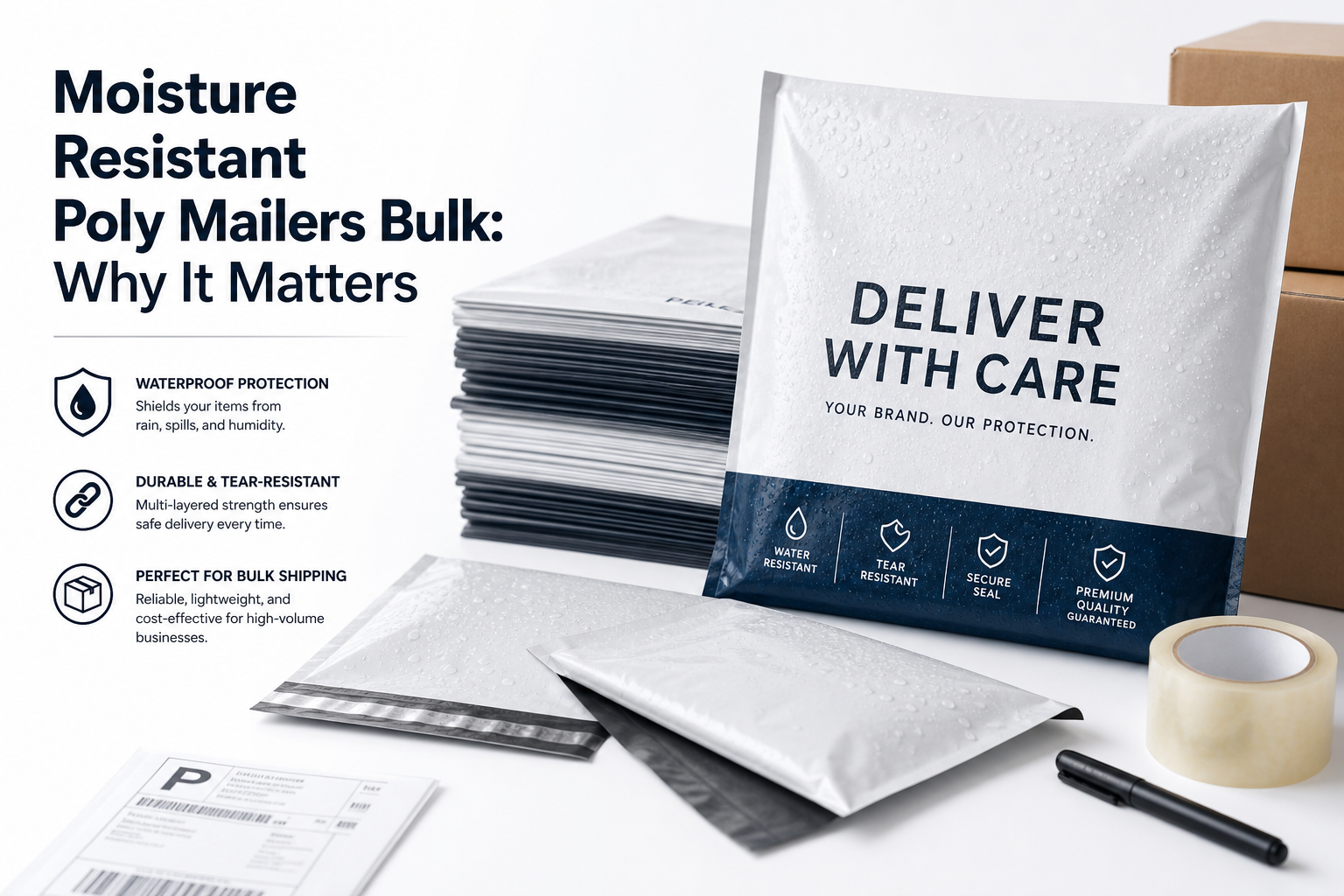Moisture Resistant Poly Mailers Bulk Pricing & Specs