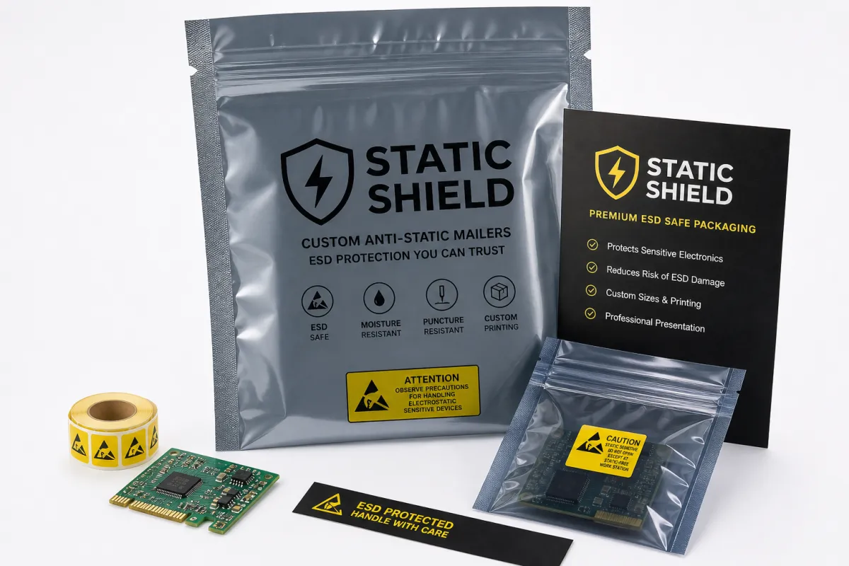 Custom Anti Static Mailers: Film, Print, MOQ, and Carton