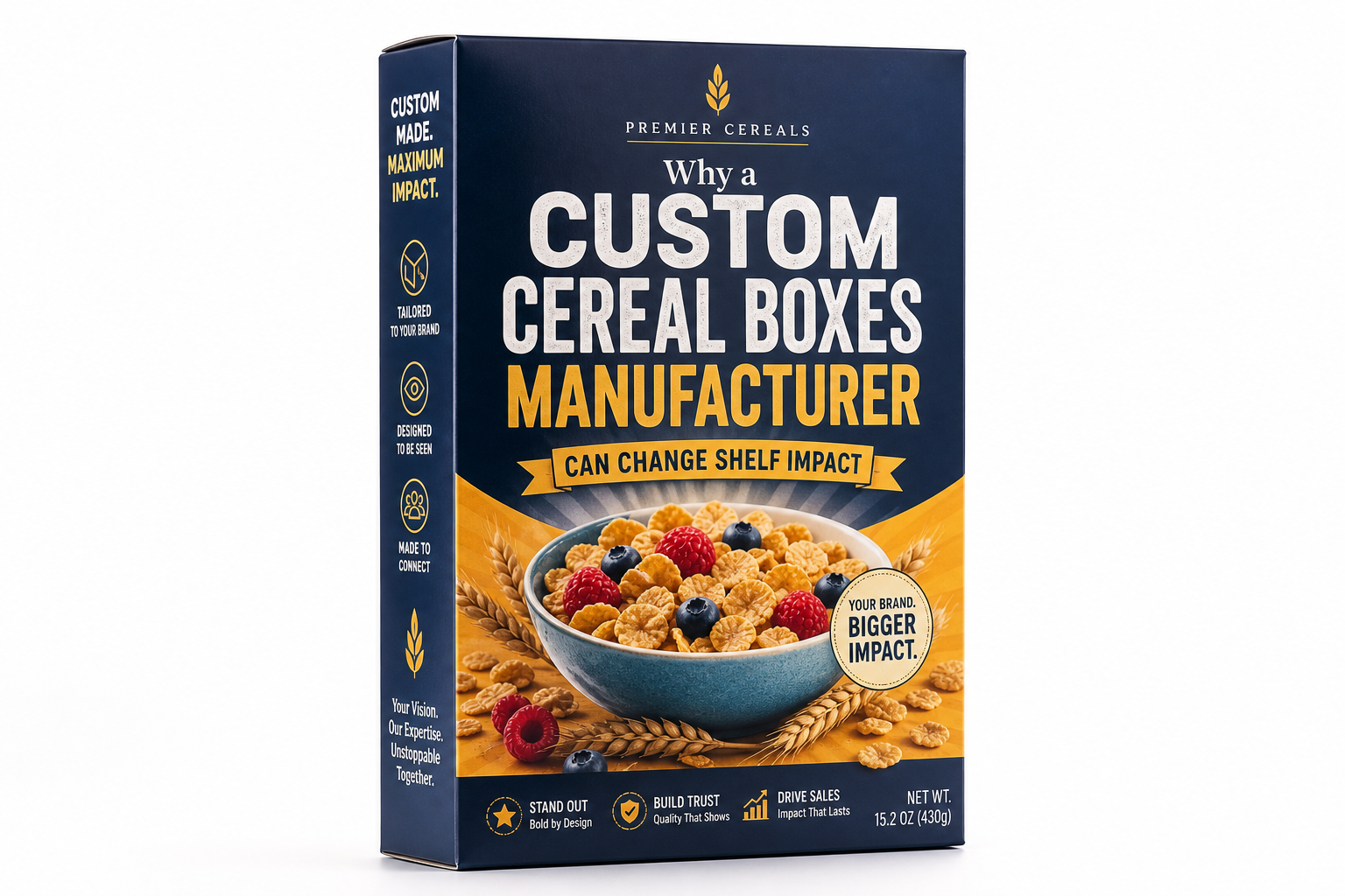 Custom Cereal Boxes Manufacturer: Board, Finish, Dieline, and Unit Cost