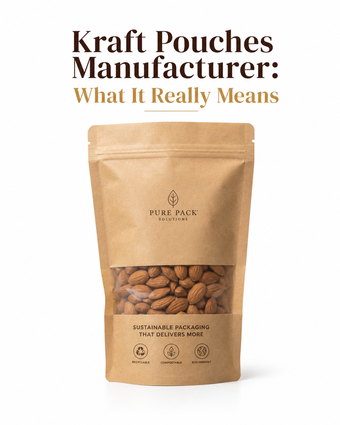 Kraft Pouches Manufacturer: Film, Print, MOQ, and Carton Packing