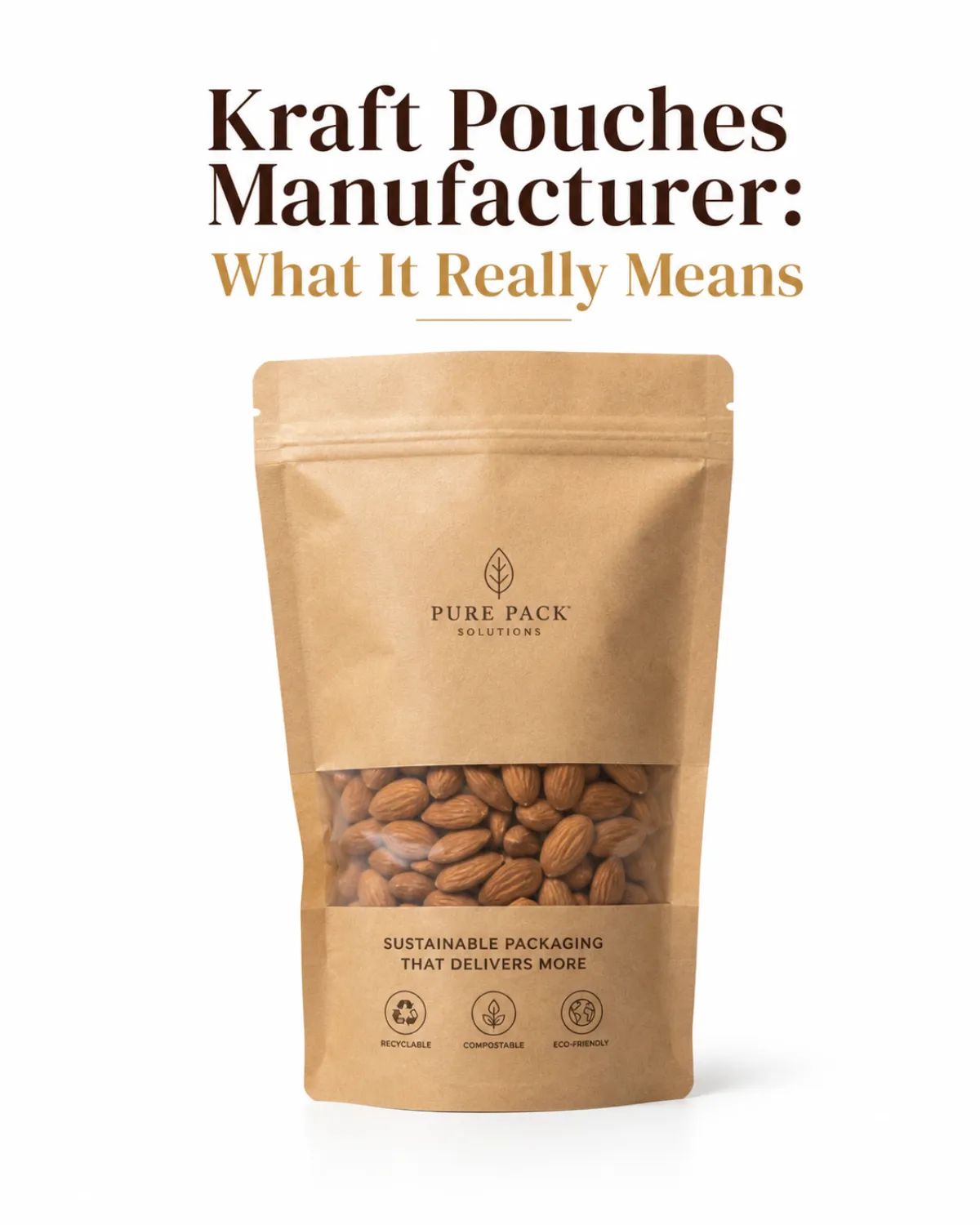 Kraft Pouches Manufacturer: Film, Print, MOQ, and Carton