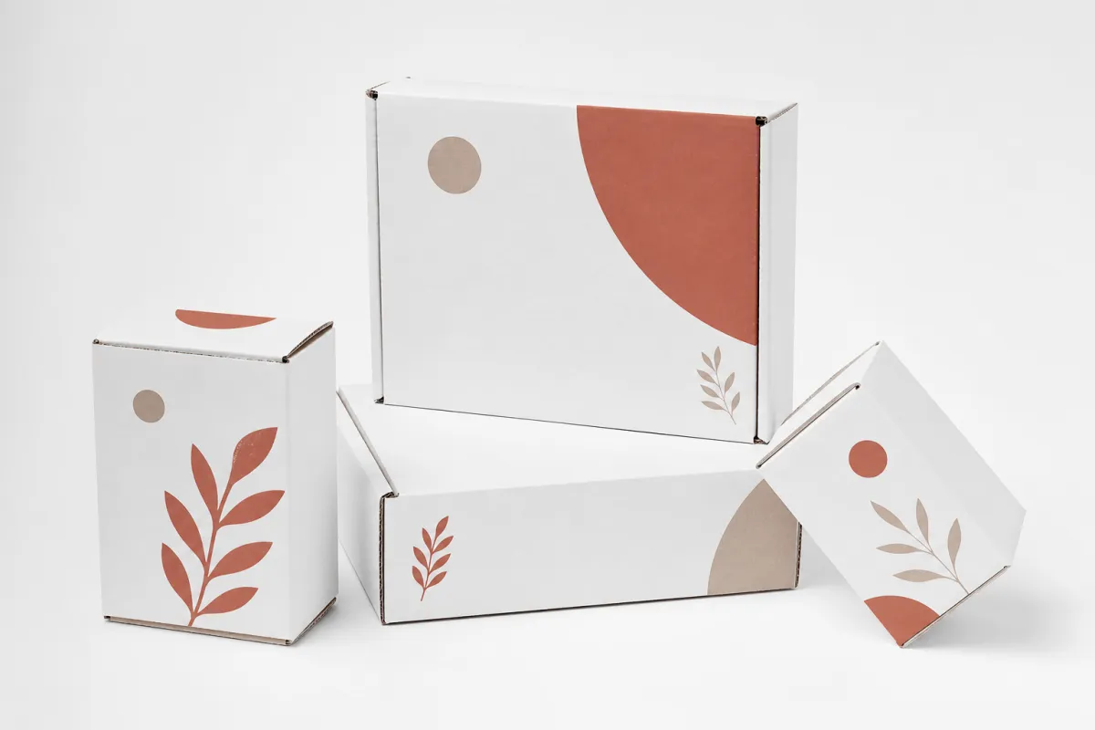 Branded White Corrugated Boxes