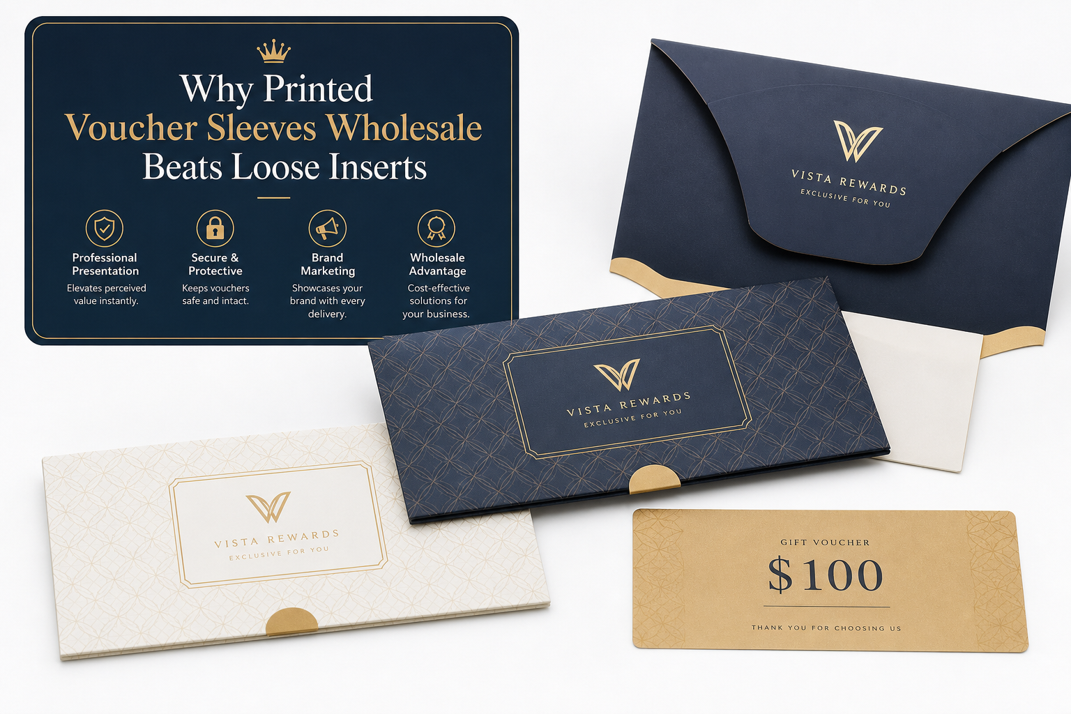 Printed Voucher Sleeves Wholesale: Specs and Pricing