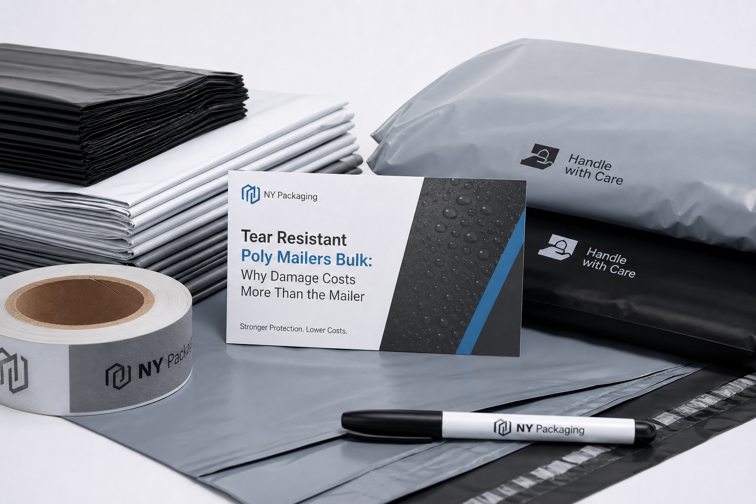 Tear Resistant Poly Mailers Bulk for Tough Shipping