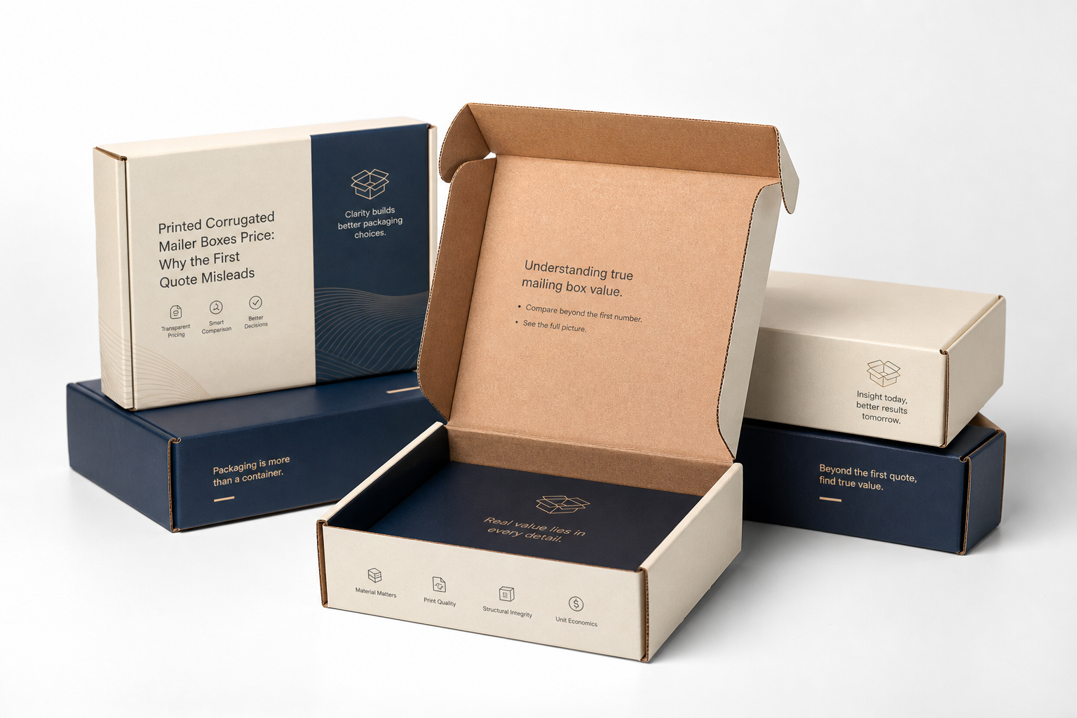 Printed Corrugated Mailer Boxes Price: Film, Print, MOQ, and Carton Packing