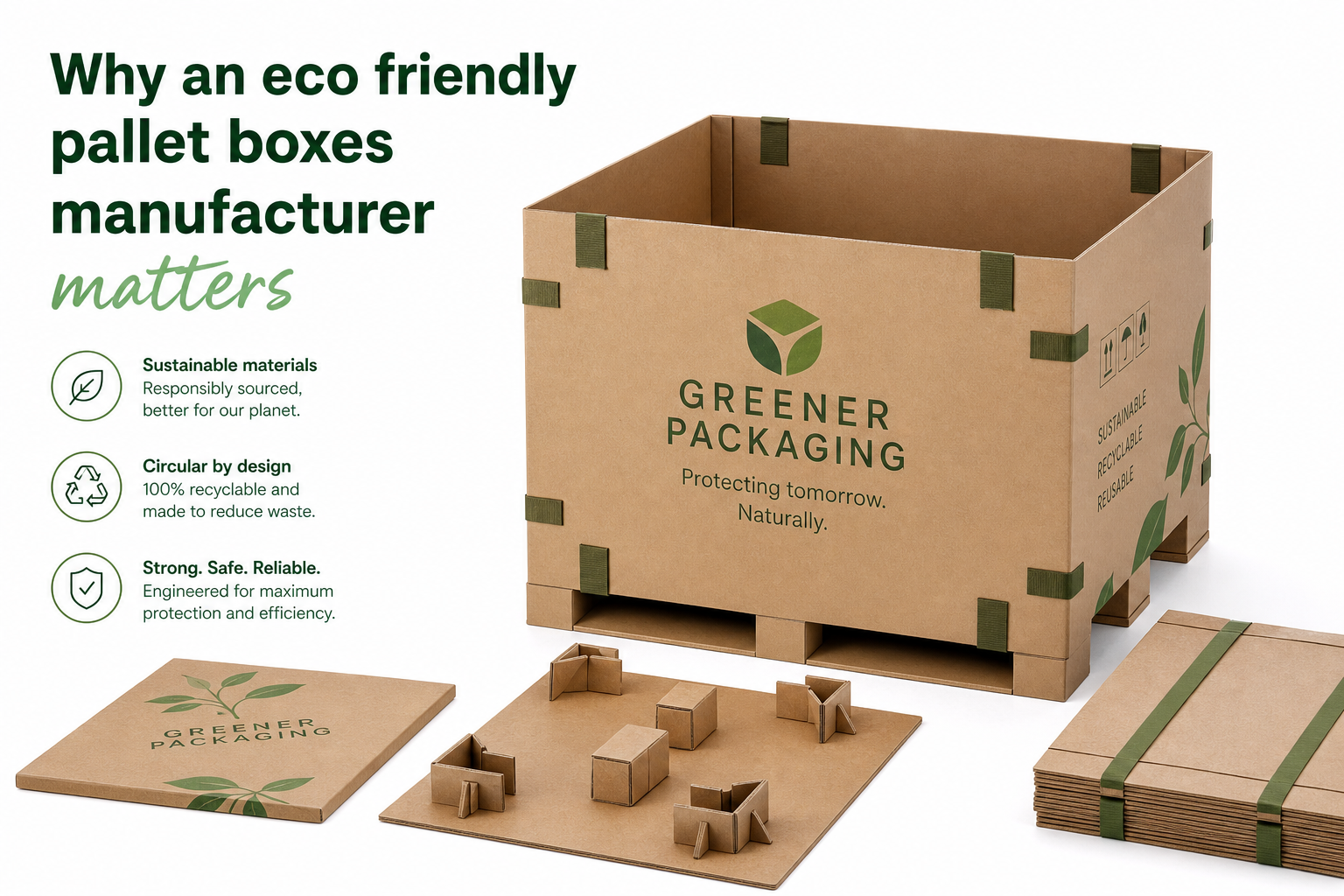 Eco Friendly Pallet Boxes Manufacturer: Board, Finish, Dieline, and Unit Cost