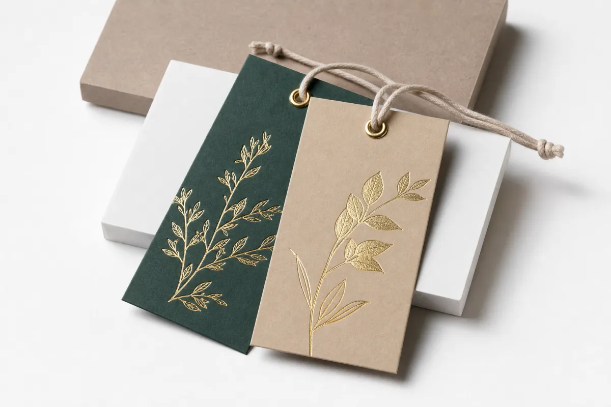 Foil Stamped Hang Tags Cost: Material, Adhesive, Artwork