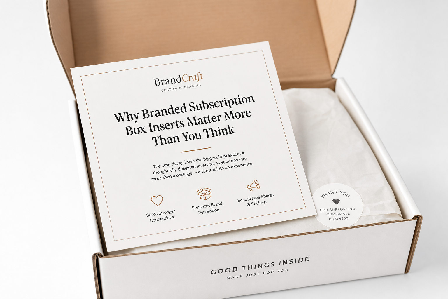 Branded Subscription Box Inserts: Board, Finish, Dieline, and Unit Cost