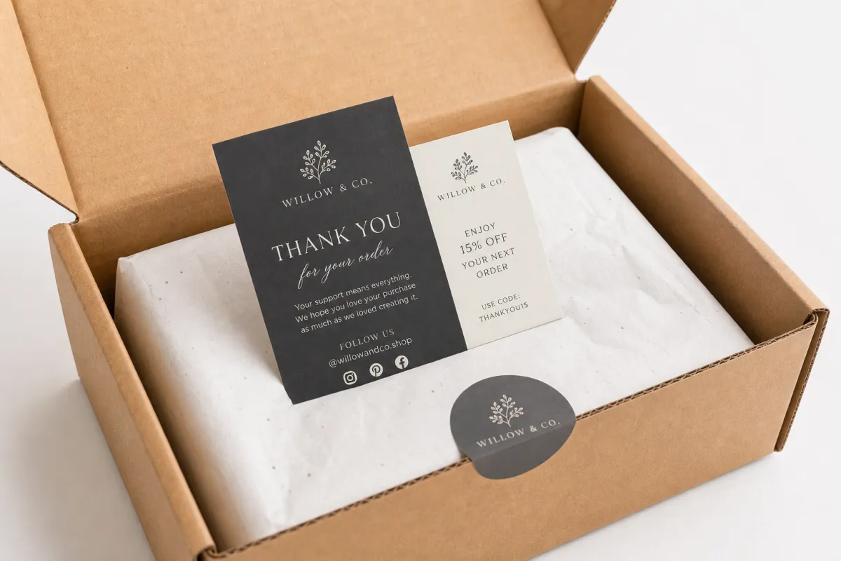 Shipping Insert Cards with Logo