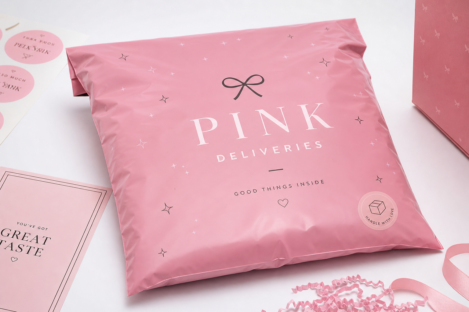 Pink Poly Mailers Branded Order: Specs, Pricing, Timeline