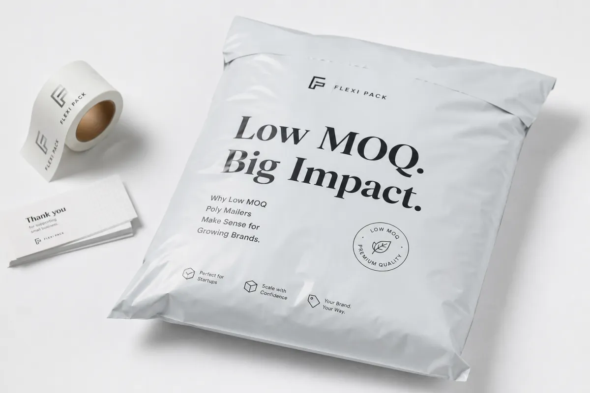 Low MOQ Poly Mailers: Film, Print, MOQ, and Carton Packing