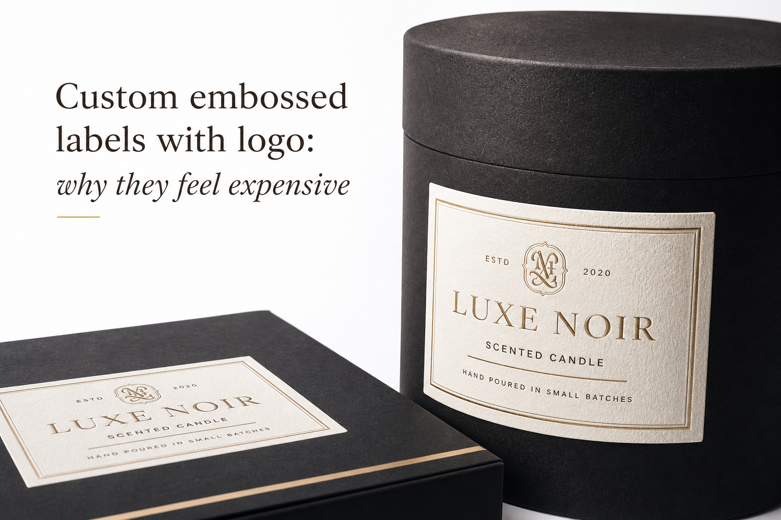 Custom Embossed Labels with Logo: Material, Adhesive, Artwork, and MOQ