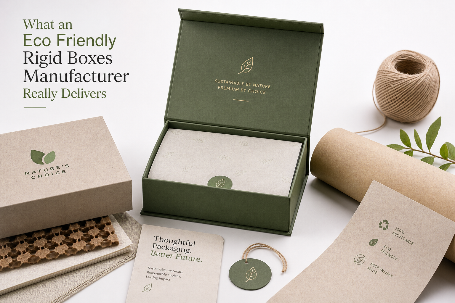 Eco Friendly Rigid Boxes Manufacturer: Board, Finish, Dieline, and Unit Cost