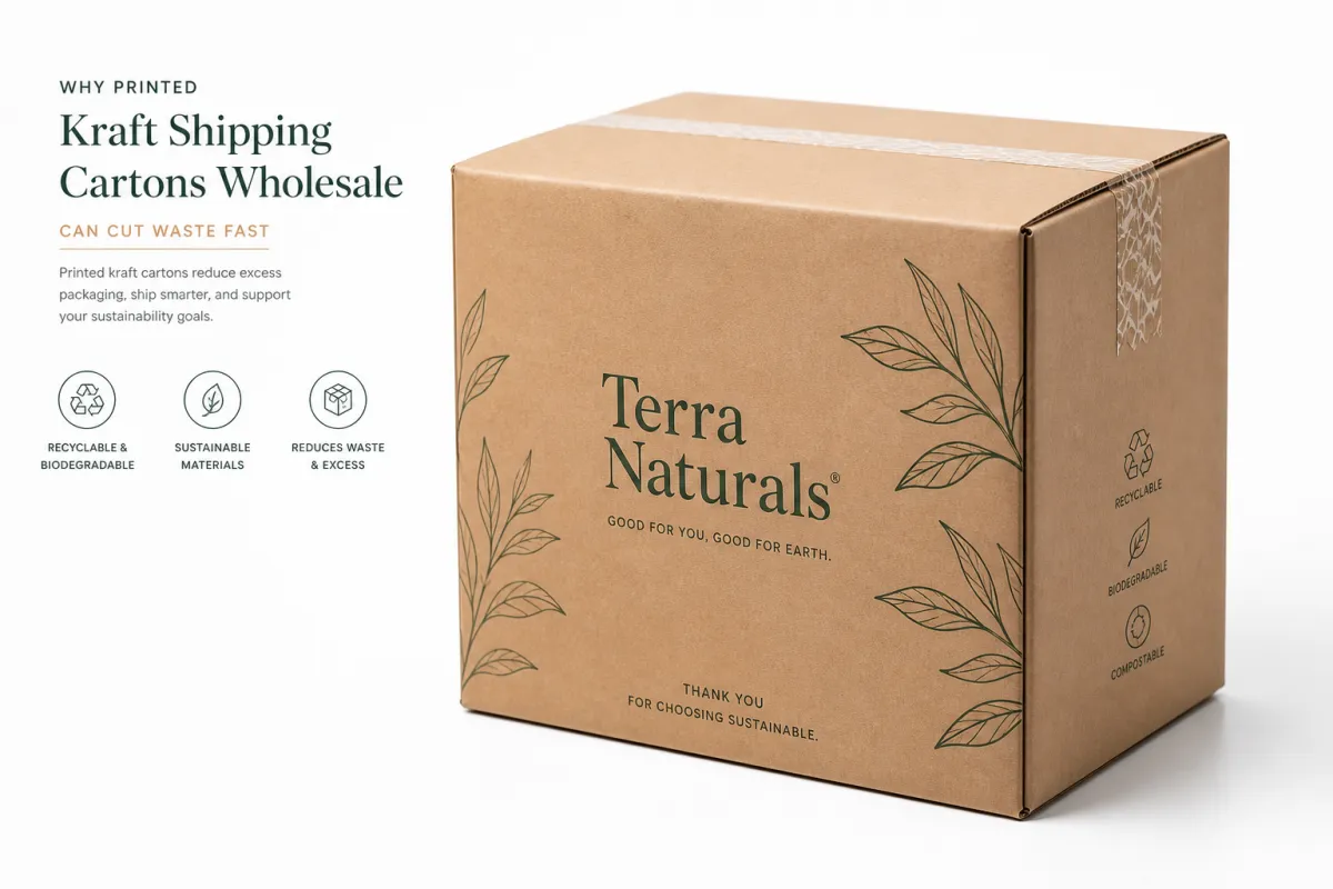 Printed Kraft Shipping Cartons Wholesale for Brands