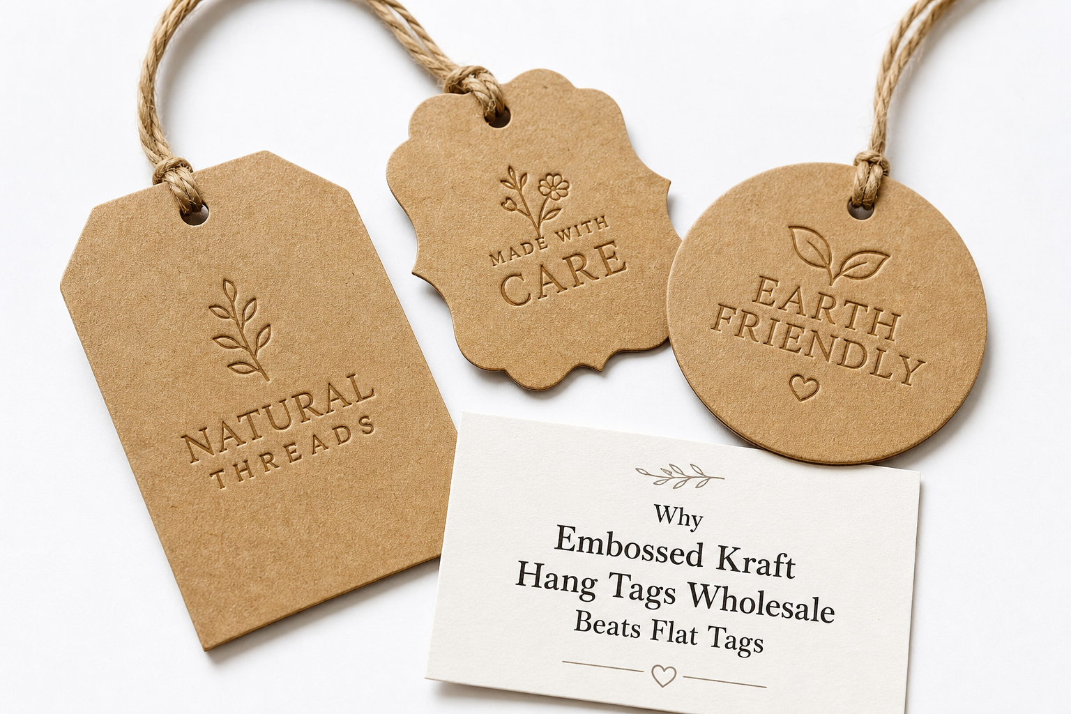 Embossed Kraft Hang Tags Wholesale for Retail Brands