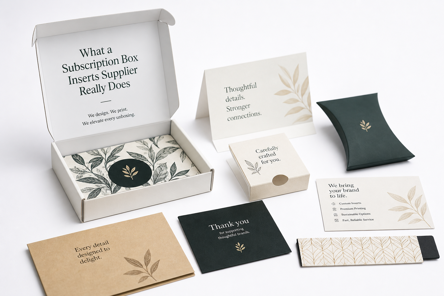 Subscription Box Inserts Supplier: Board, Finish, Dieline, and Unit Cost