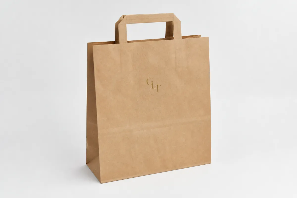 Custom Flat Handle Paper Bags: Film, Print, MOQ, and Carton