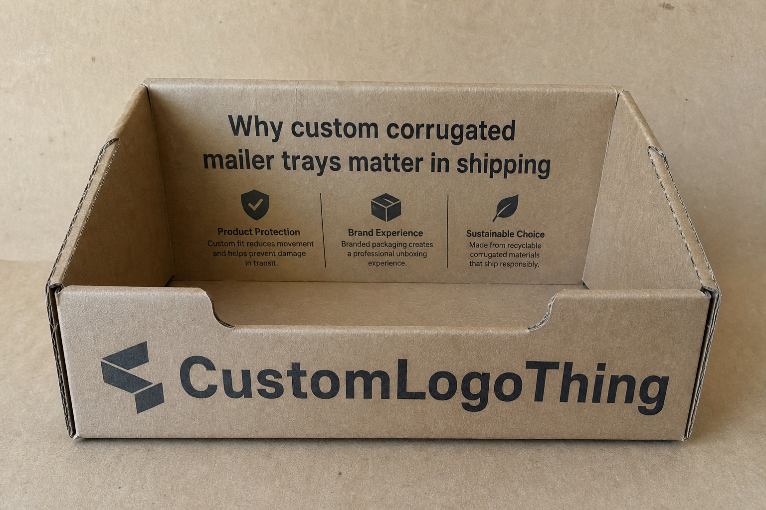 Custom Corrugated Mailer Trays: Film, Print, MOQ, and Carton Packing