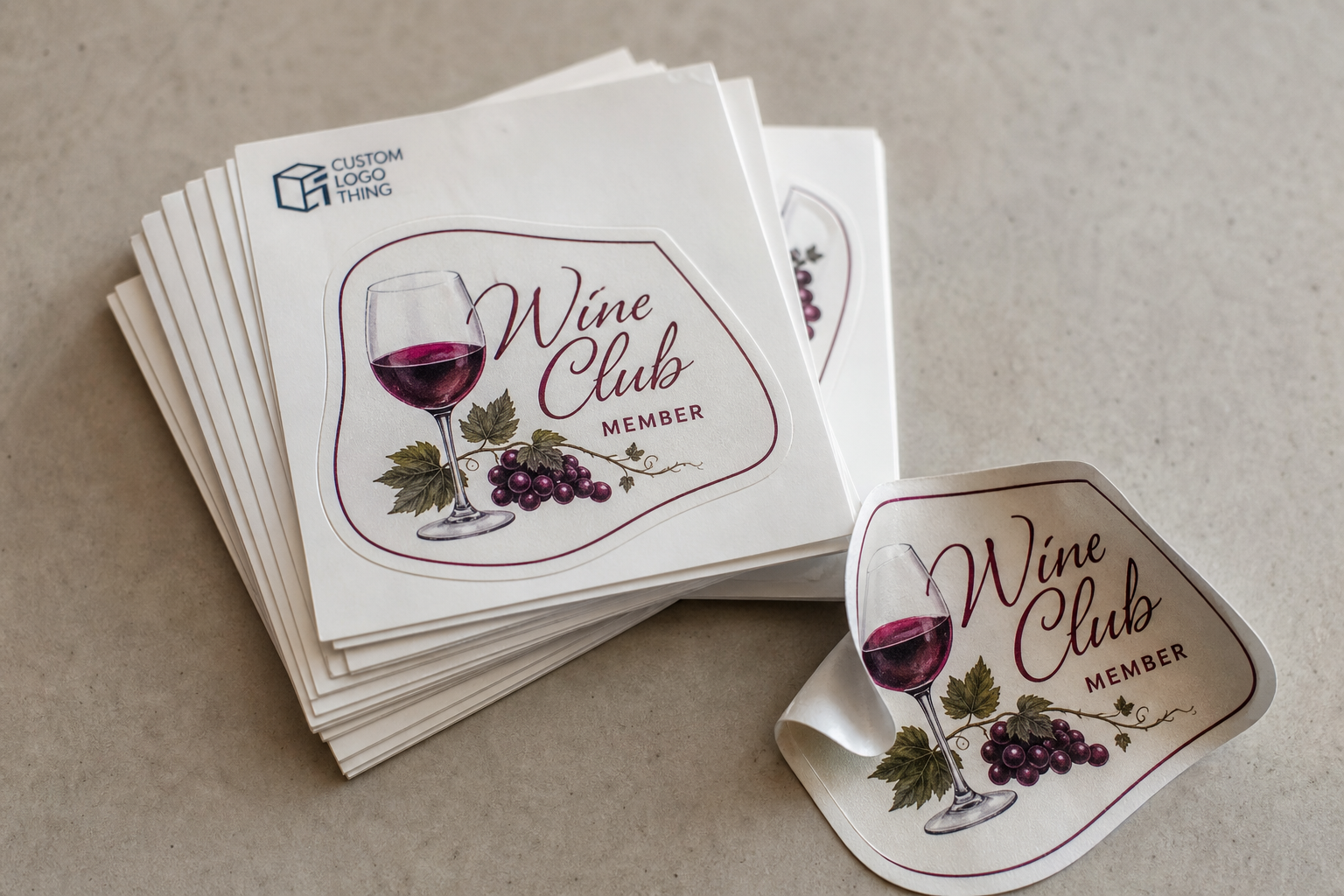 Wine Club Die Cut Stickers Cost: Order Smarter on MOQ