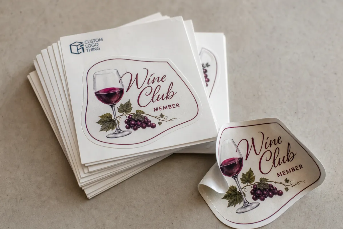 Wine Club Die Cut Stickers Cost: Order Smarter on MOQ