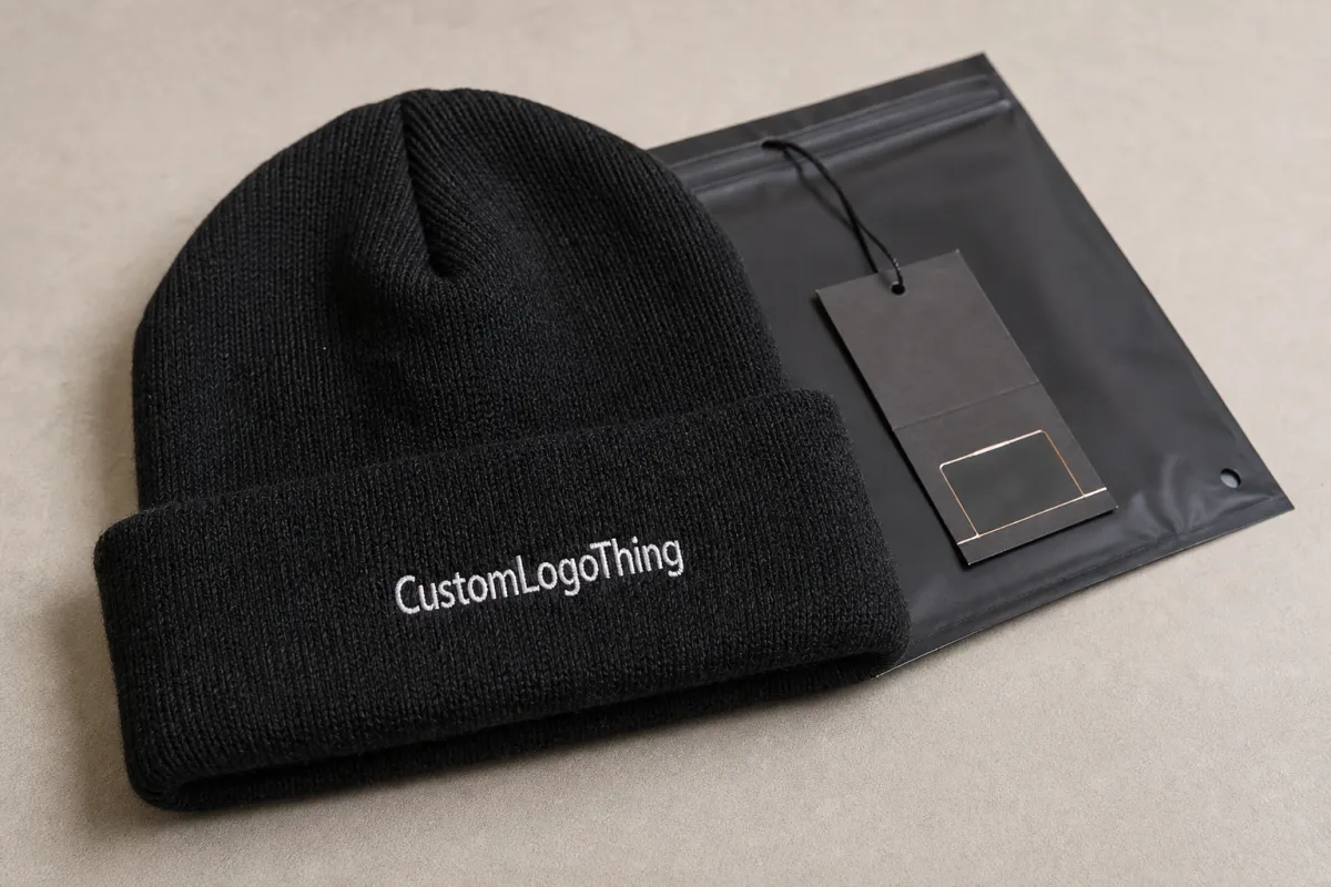 Custom Cuffed Beanies Packaging and Labeling for Retail