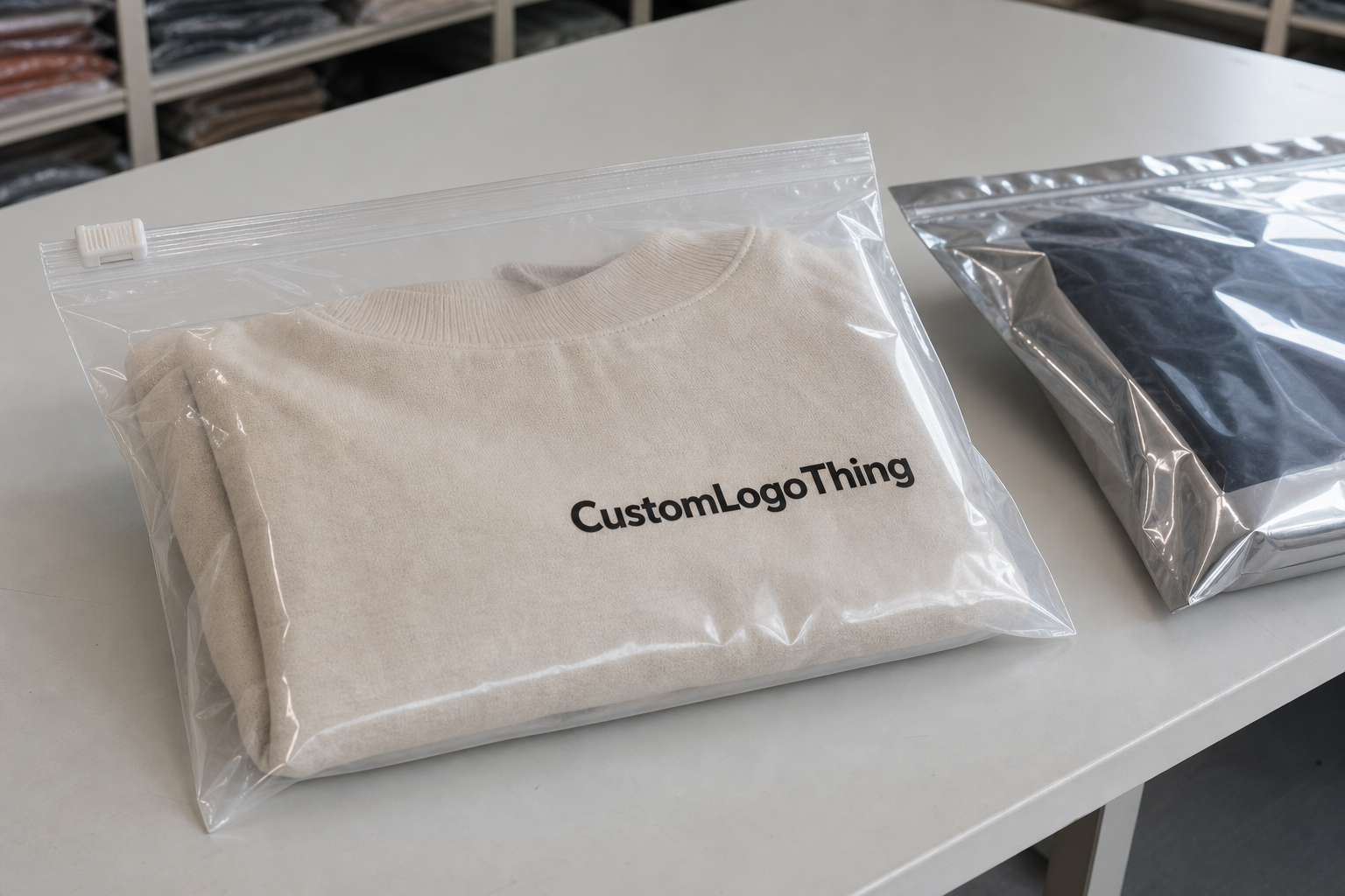 Custom Slider Lock Clothing Bags for Bulk Apparel Packaging