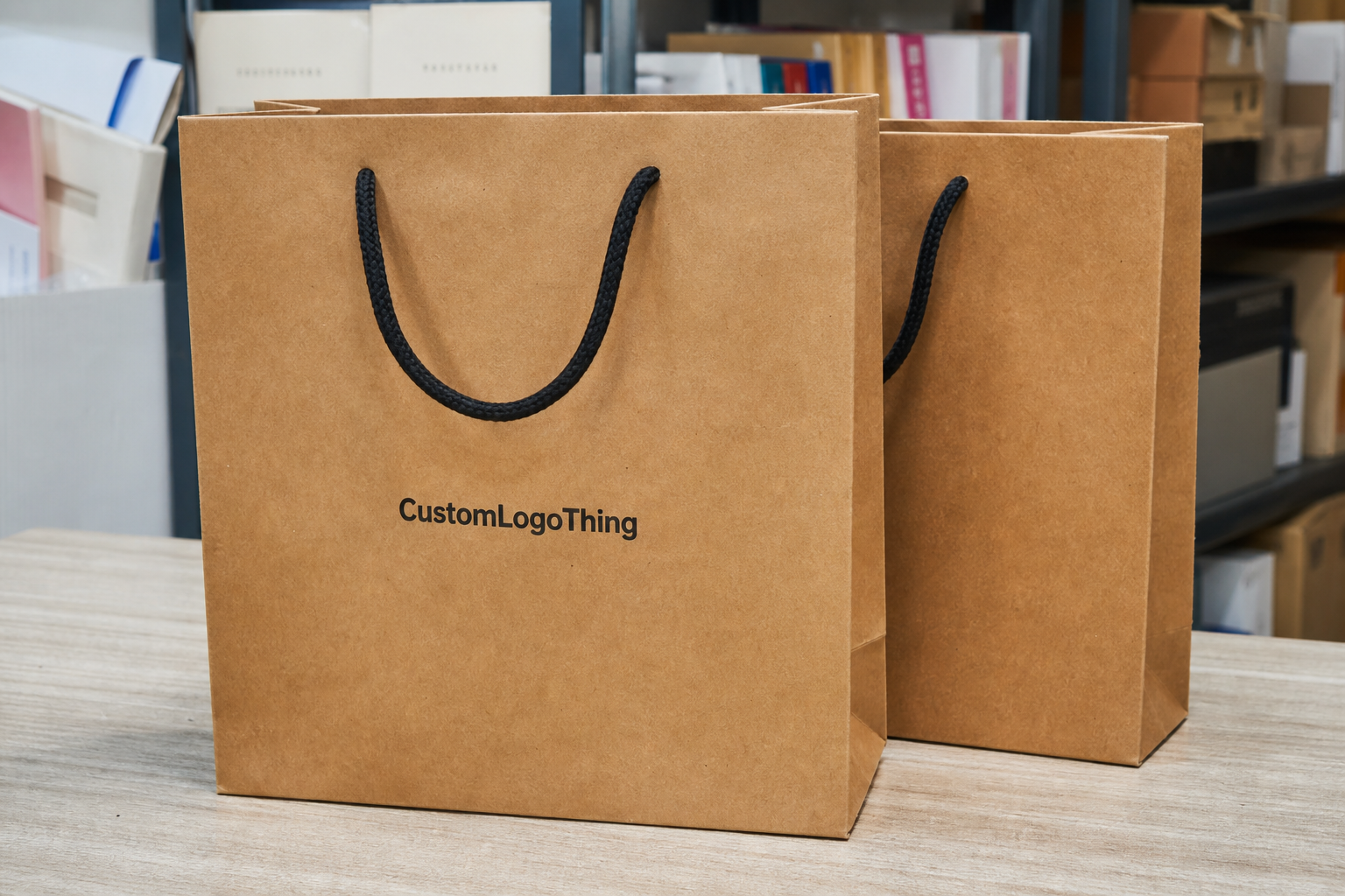 Wholesale Kraft Paper Shopping Bags for Clothing Stores