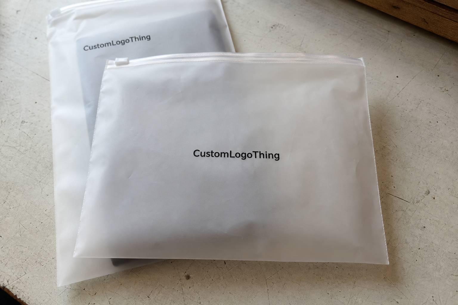 Frosted Zipper Bags Logo Placement Guide for Custom Orders