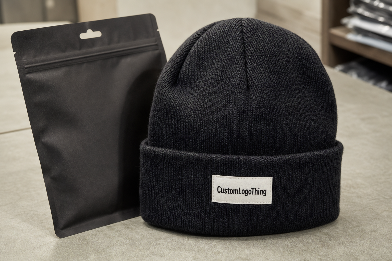 Order Custom Cuffed Knit Beanies for Brewery Winter Drops
