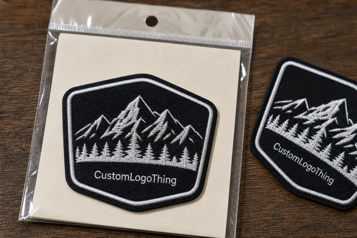 What logo patches for retail resale mean on the shelf - CustomLogoThing packaging example
