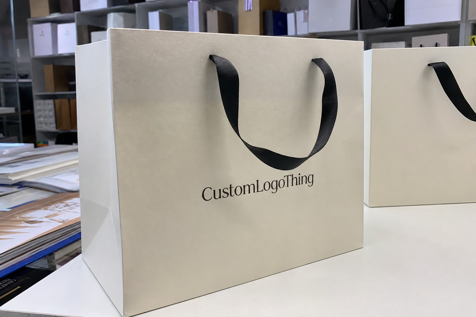 Order Custom Ribbon Handle Paper Bags for Candle Launches