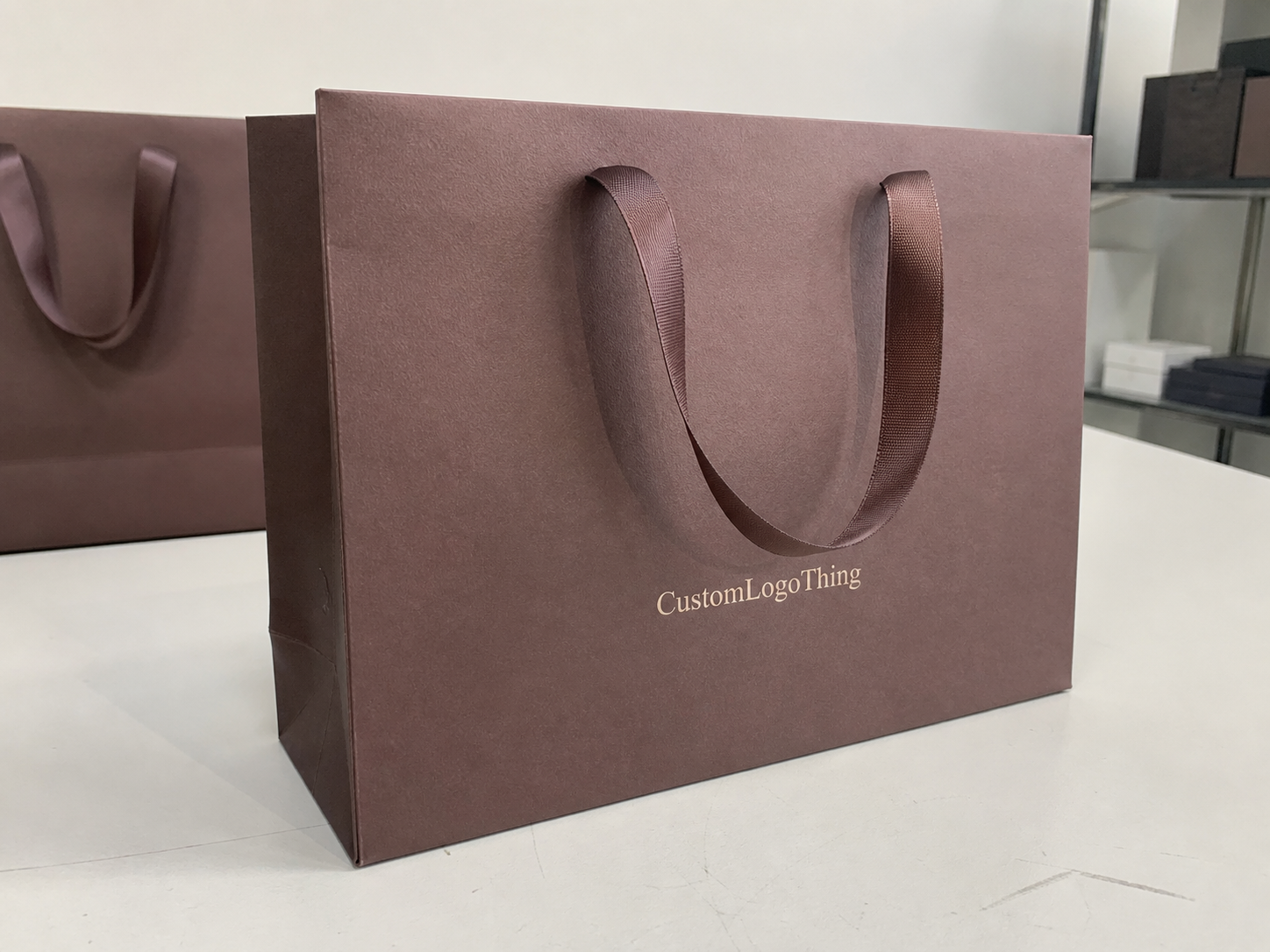 Buy Custom Ribbon Handle Paper Bags for Chocolate Gift Sets