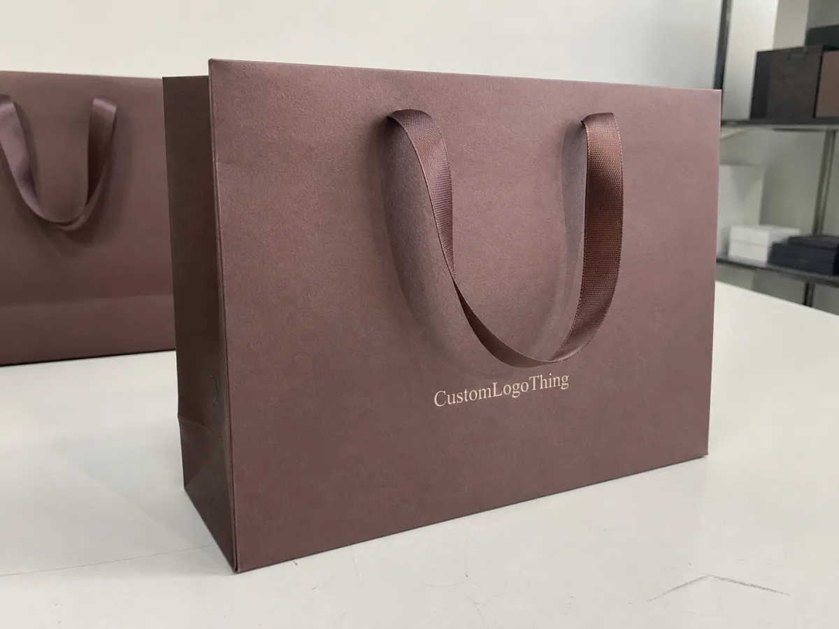 Buy Custom Ribbon Handle Paper Bags for Chocolate Gift Sets