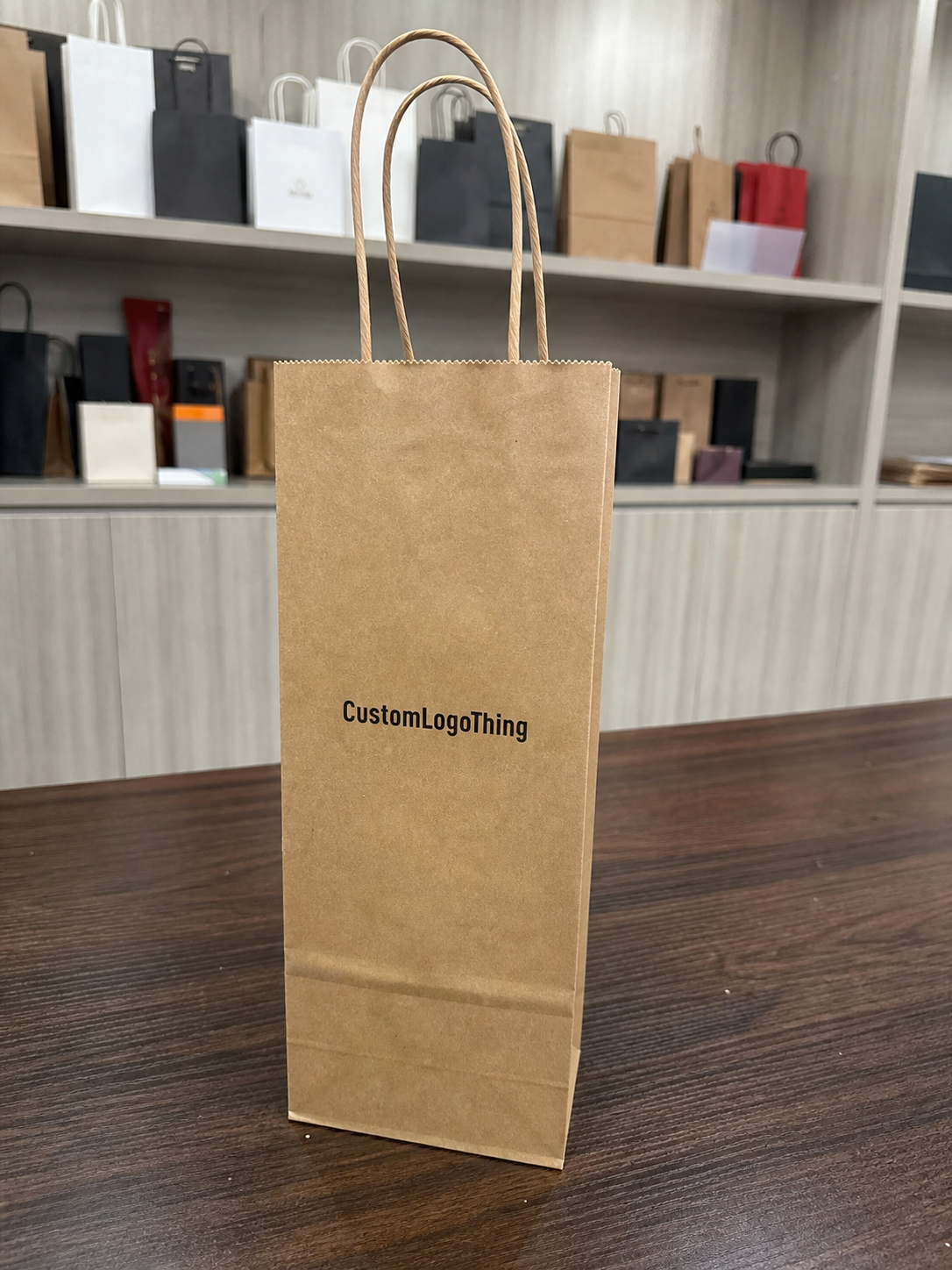 Buy custom twisted handle paper bags for wine shop gifting