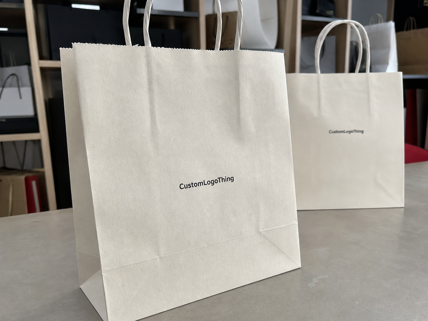 Custom Matte Laminated Paper Bags for Trade Show Samples
