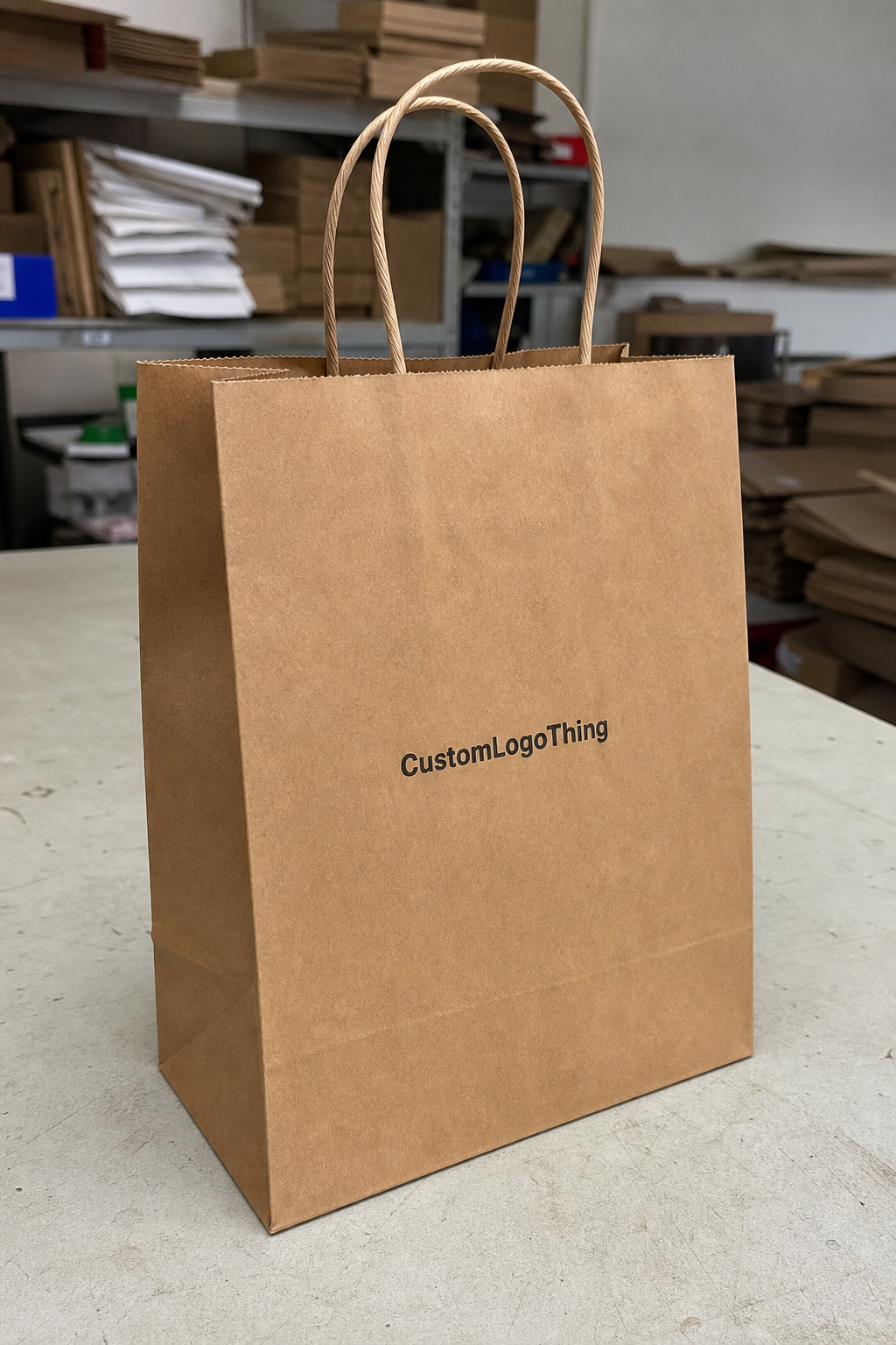 Custom Flat Handle Paper Bags for Coffee Shop Takeaway