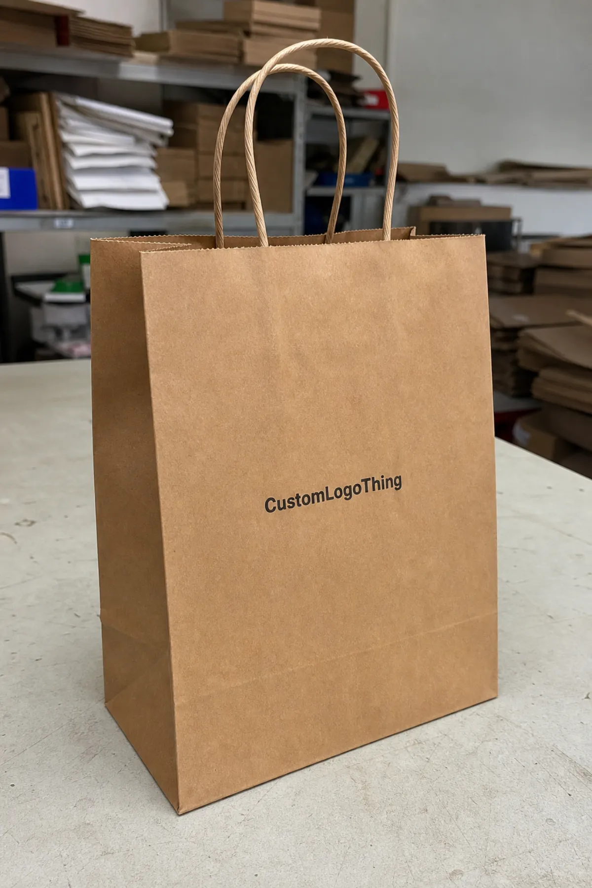 Buy Custom Twisted Handle Paper Bags for Stationery Stores