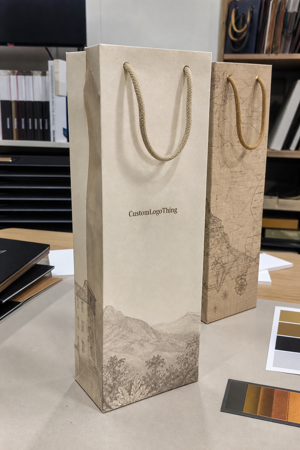 Custom Wine Paper Bags Artwork File Setup for Clean Prints