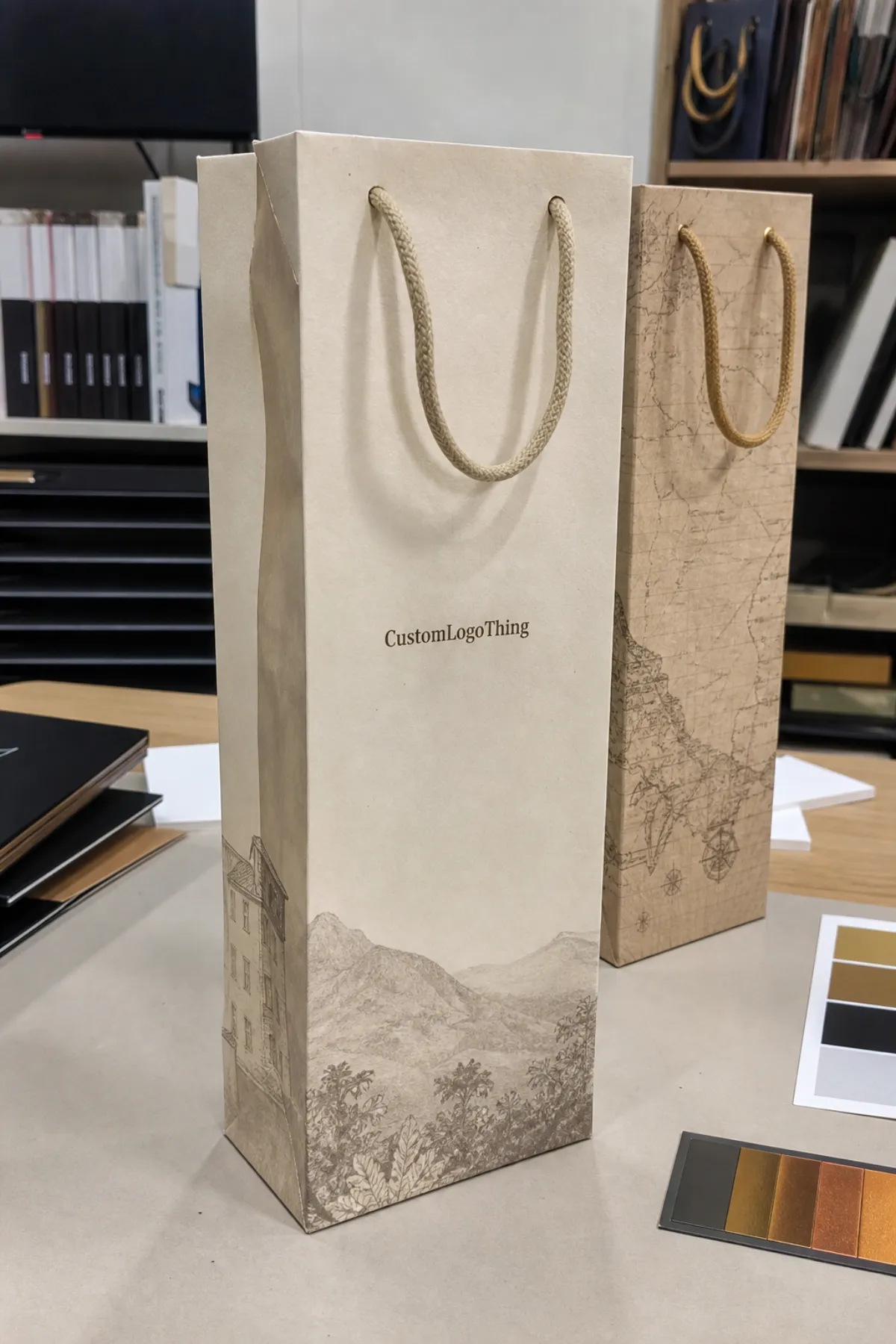 Custom Wine Paper Bags Artwork File Setup for Clean Prints