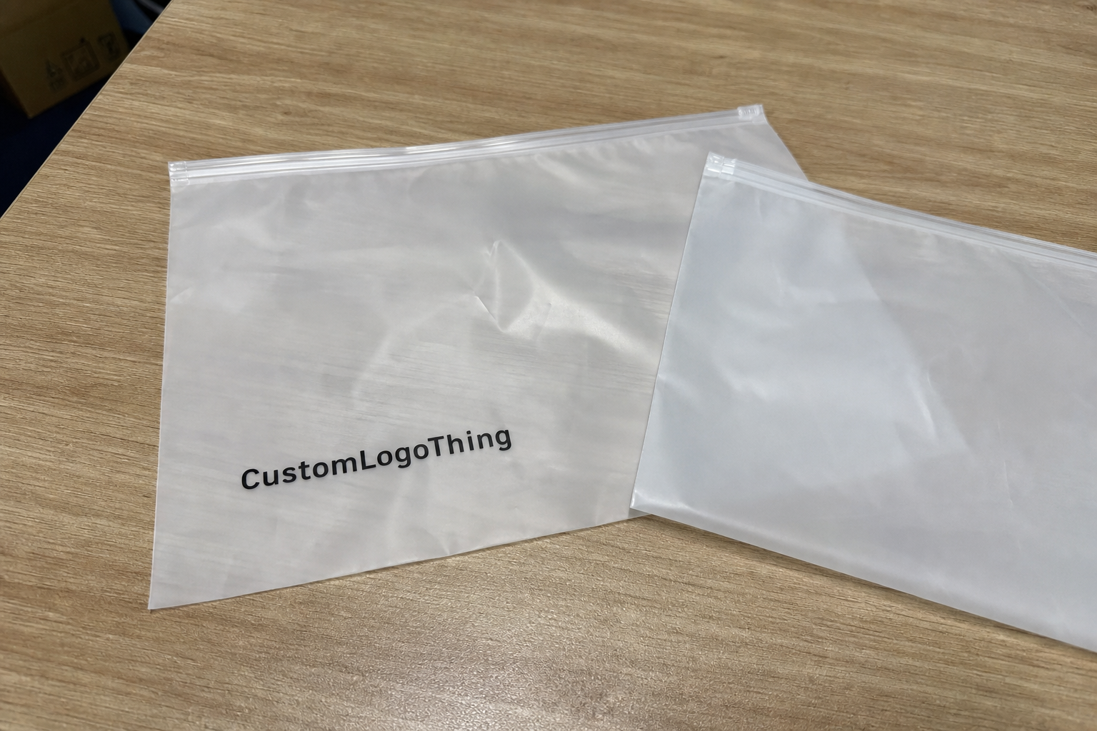 Event Merch Frosted Zipper Bags Logo Placement Guide