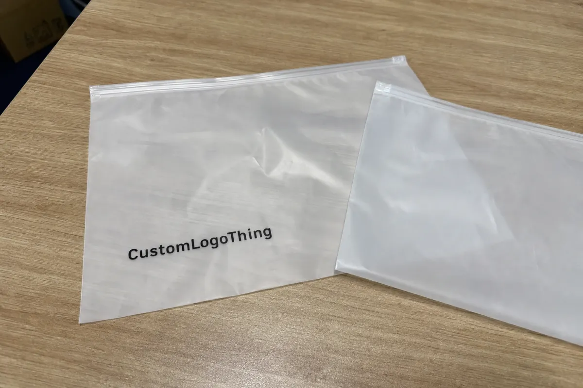 Event Merch Frosted Zipper Bags Logo Placement Guide