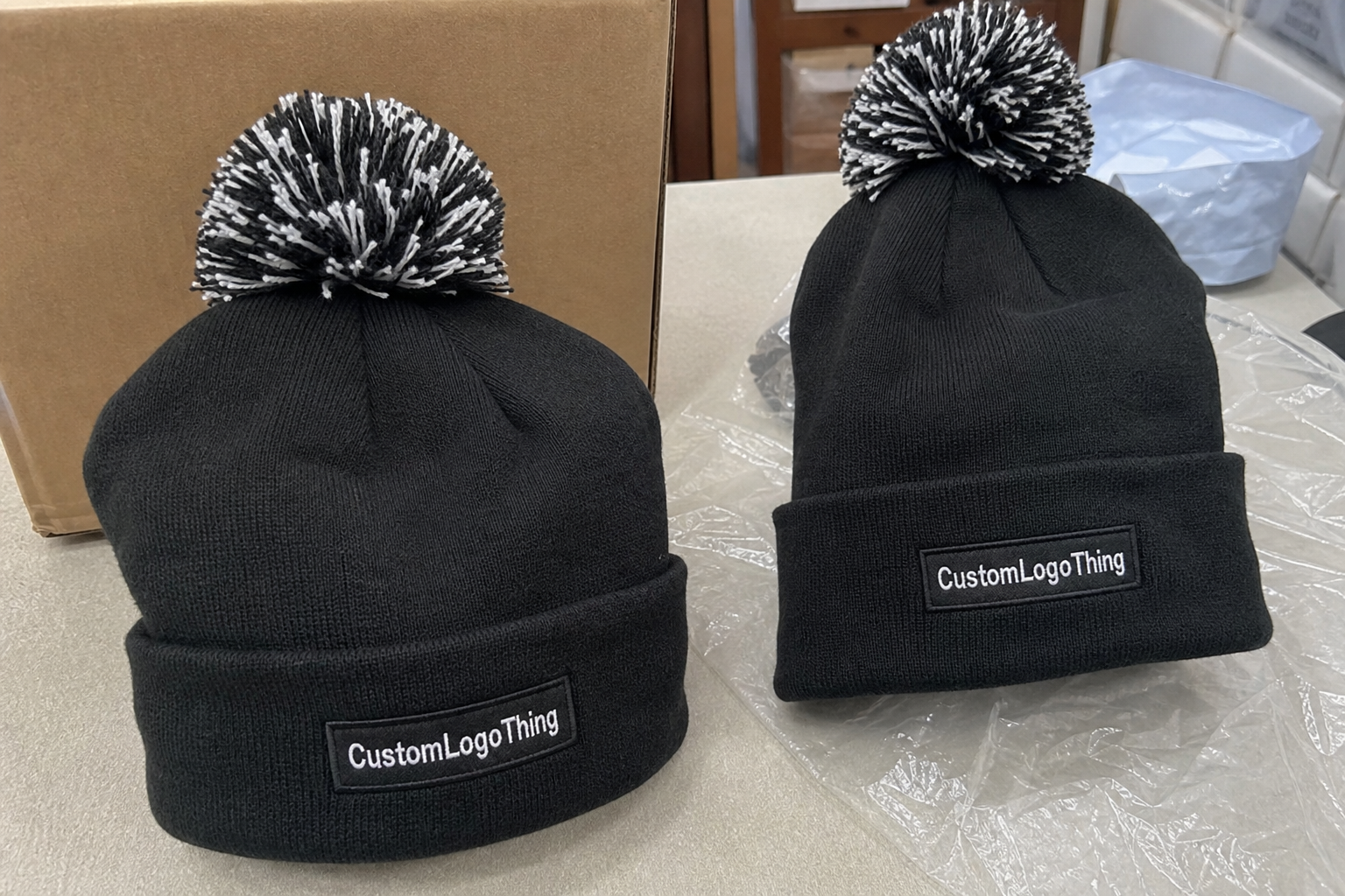 Custom Pom Pom Beanies Bulk Order for Team Programs