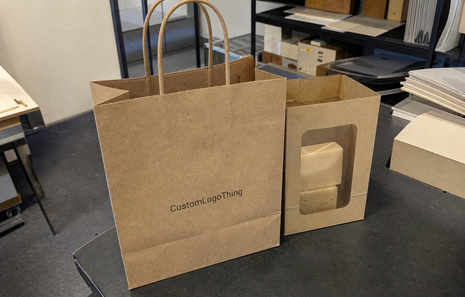 Soap Brand Paper Shopping Bags Unit Cost: Request a Quote