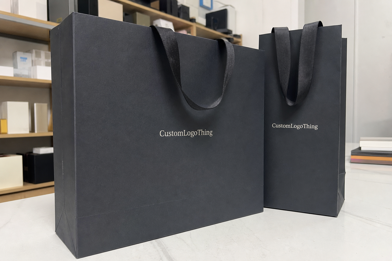 Custom Matte Laminated Paper Bags for Skincare Gift Sets