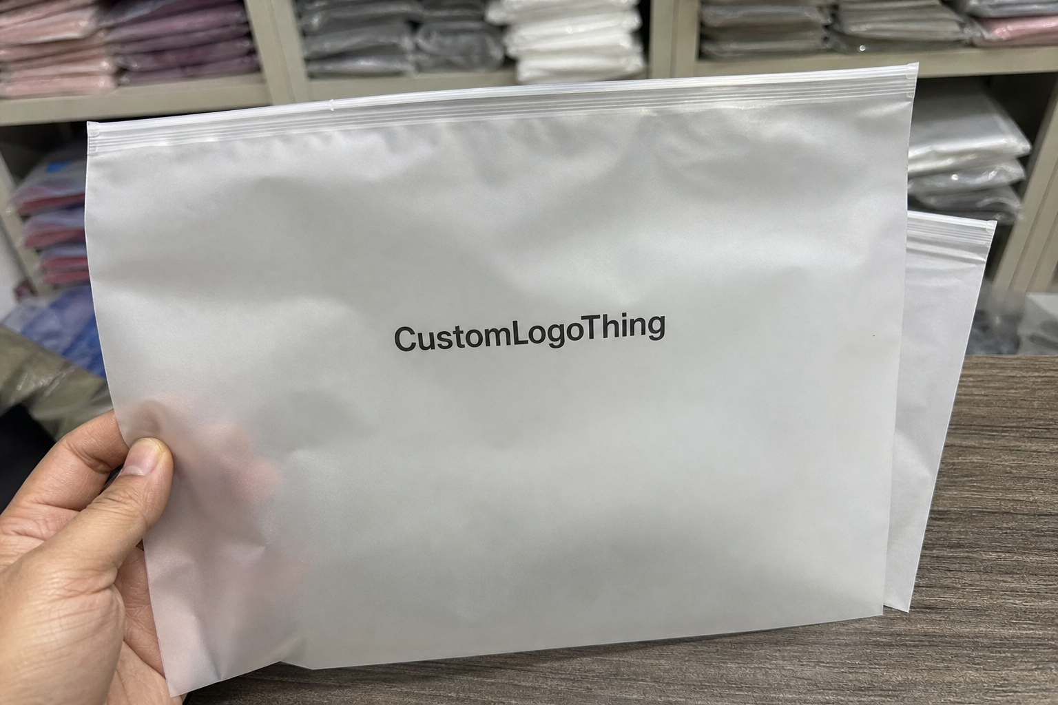 Frosted Zipper Plastic Bags Logo Placement Guide for Brands
