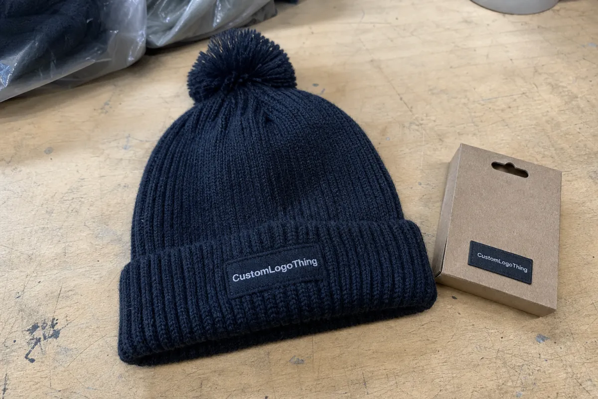 Custom Pom Pom Beanies for Holiday Market Sellers to Order