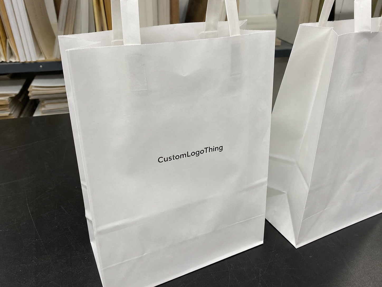 White Logo Paper Bags Paper Weight Guide for Buyers