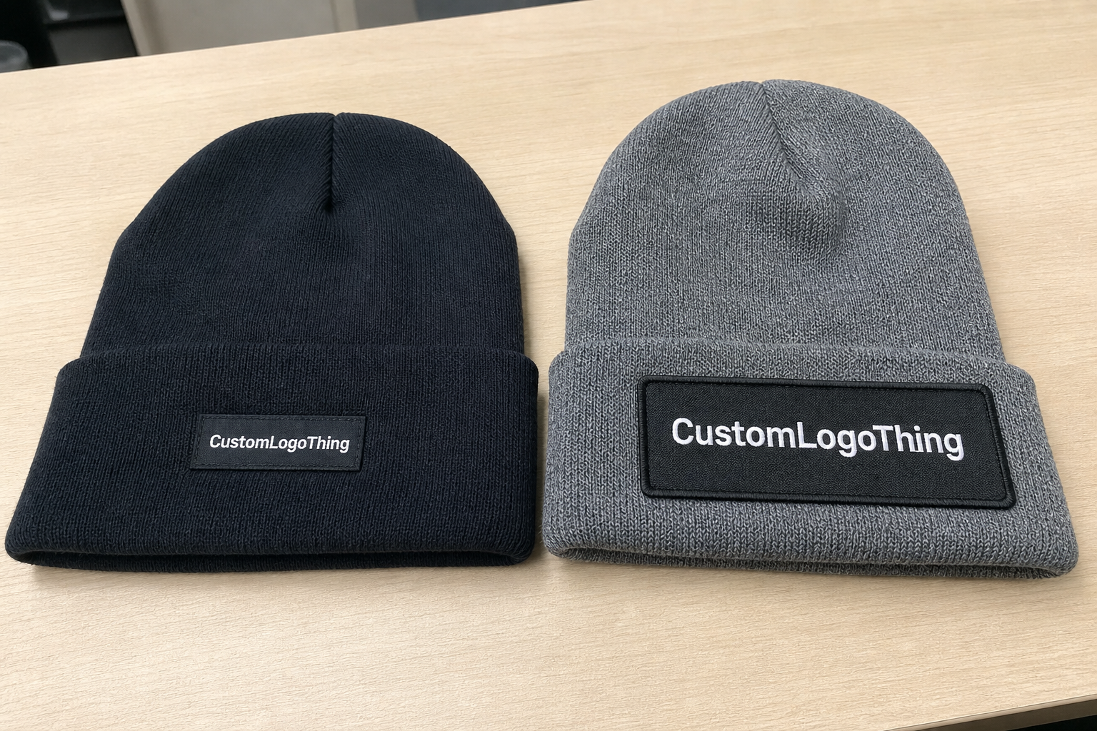 Logo Patch Beanies Woven Label Quote for Bulk Orders