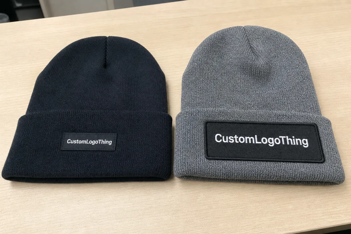 Logo Patch Beanies Woven Label Quote for Bulk Orders
