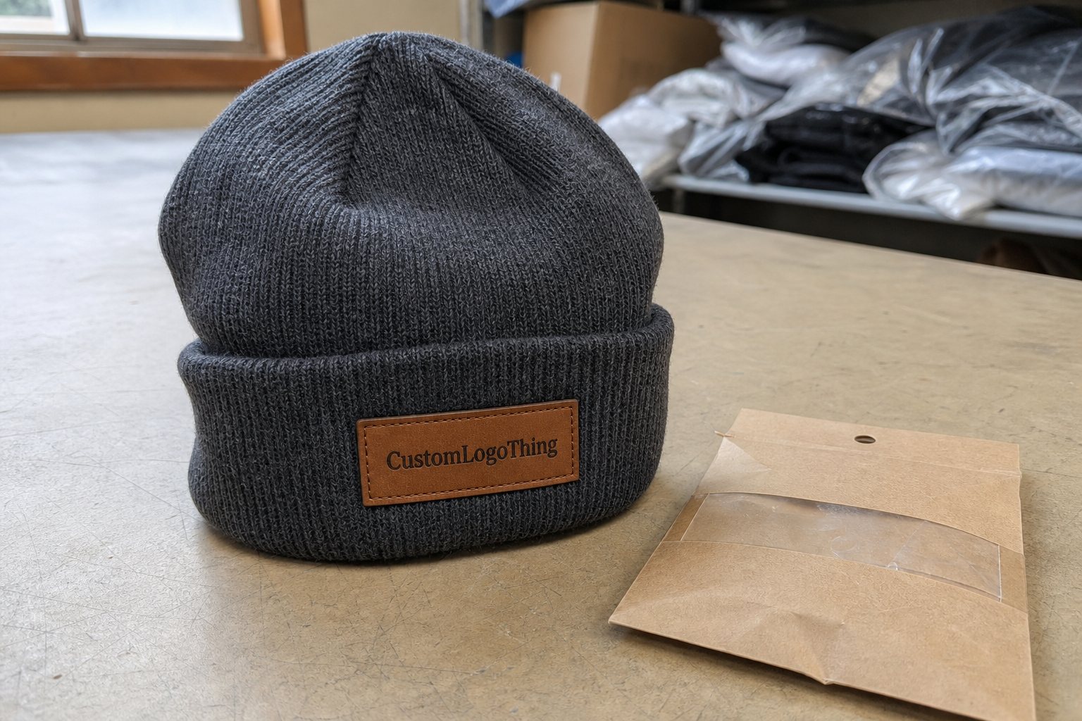 Event Merch Beanies with Leather Patch Bulk Order Quote